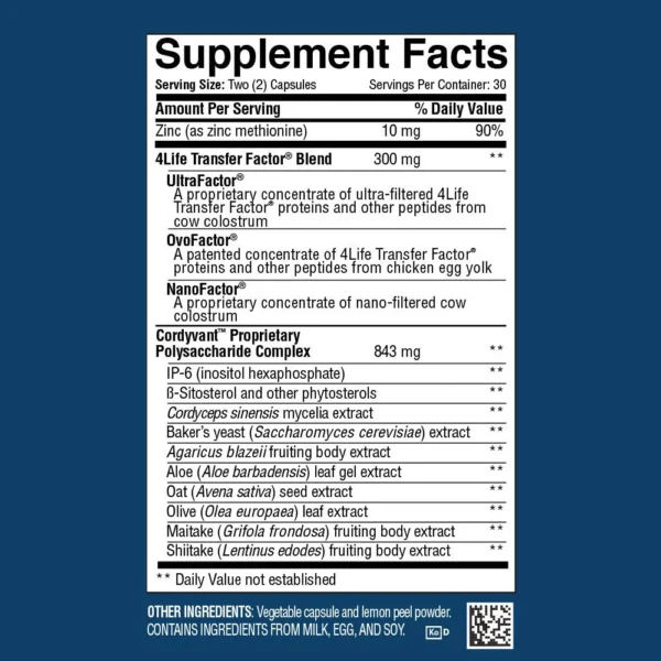 4Life Transfer Factor Plus con Zinc - Suplemento inmunológico - Image 3